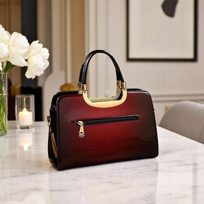 Women's Shiny Floral Leather Tote - Image 4